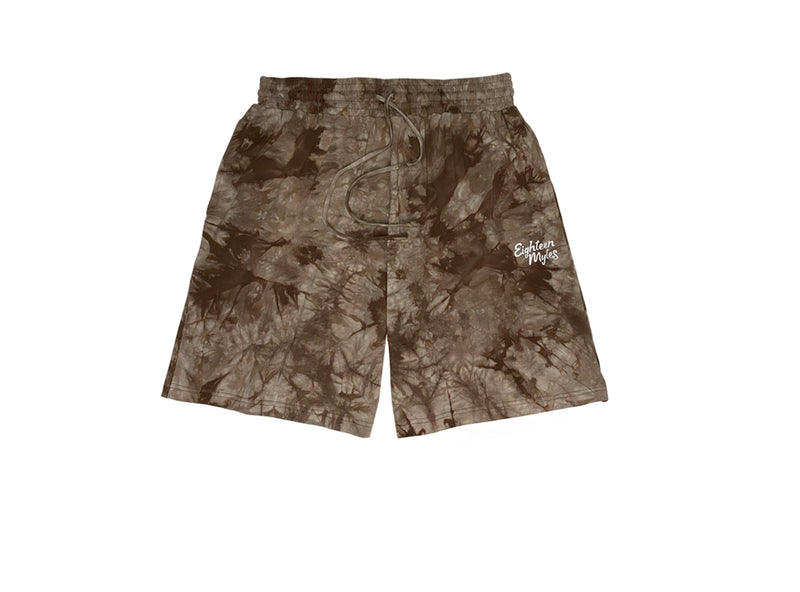 TRENCHED BROWN TIE DYE BALLER SHORTS