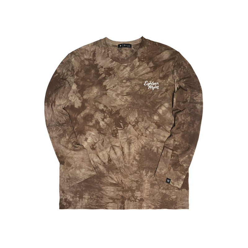 TRENCHED BROWN TIE DYE L/S T-SHIRT