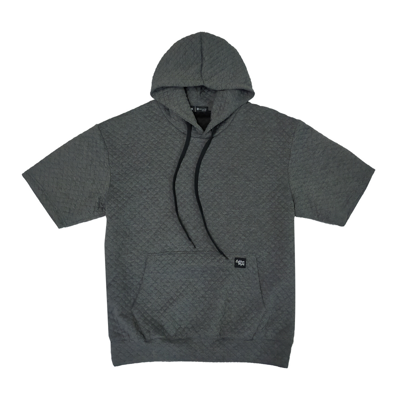 BASIC TEXTURED SHORT SLEEVE HOODIE